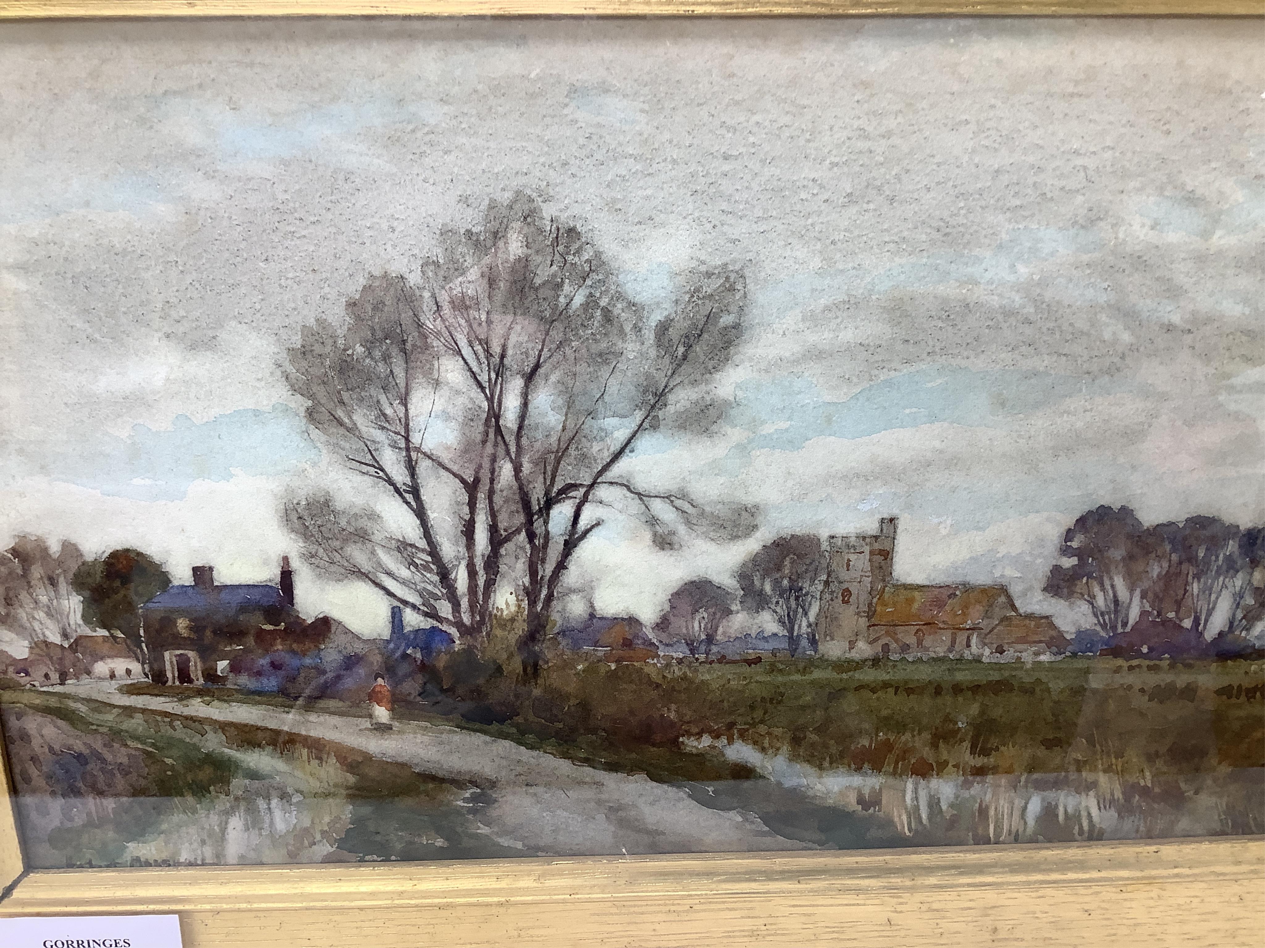 Herbert Menzies Marshall (1841-1913), 'In the heart of the marshland', signed, inscribed label verso and Christie's stencil 52CB verso, watercolour, 17 x 34cm